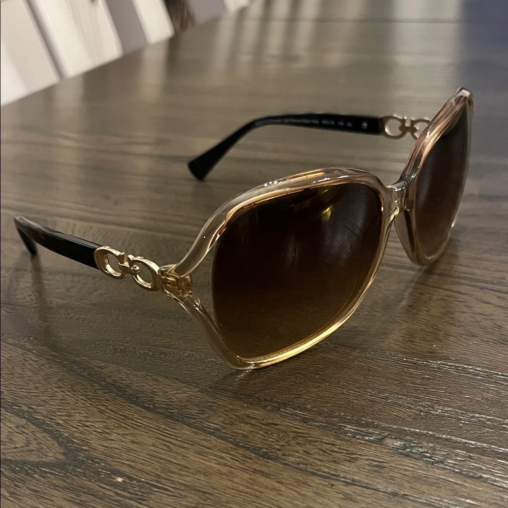Coach Gold Frame Sunglasses with Brown Lenses
